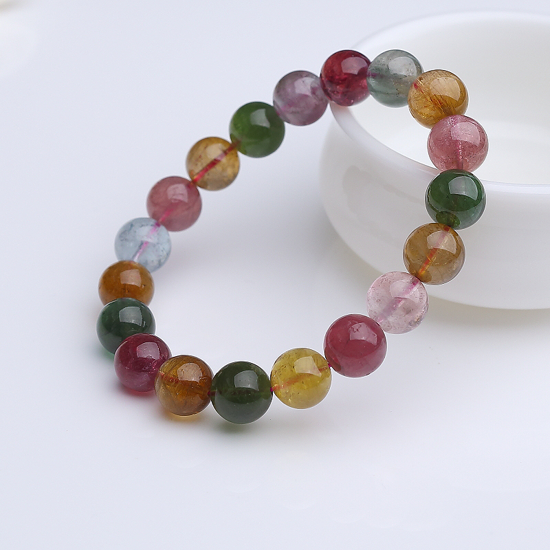 彩虹碧玺手串-红掌柜