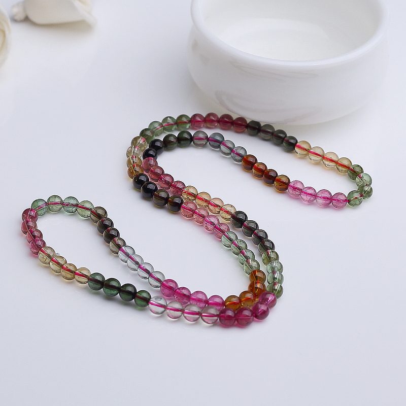 彩虹碧玺手串-红掌柜