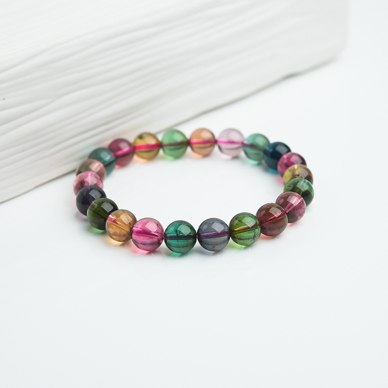 8.5mm彩虹碧玺手串-红掌柜