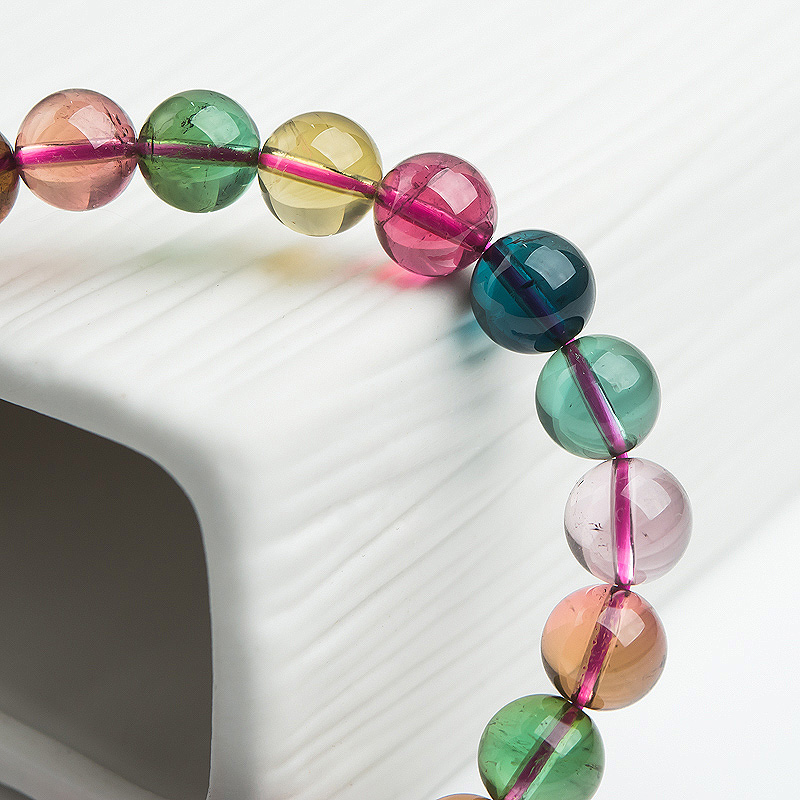 彩虹碧玺手串-红掌柜