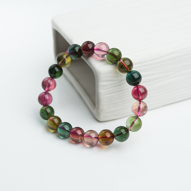 9.5mm碧玺单圈手串-红掌柜