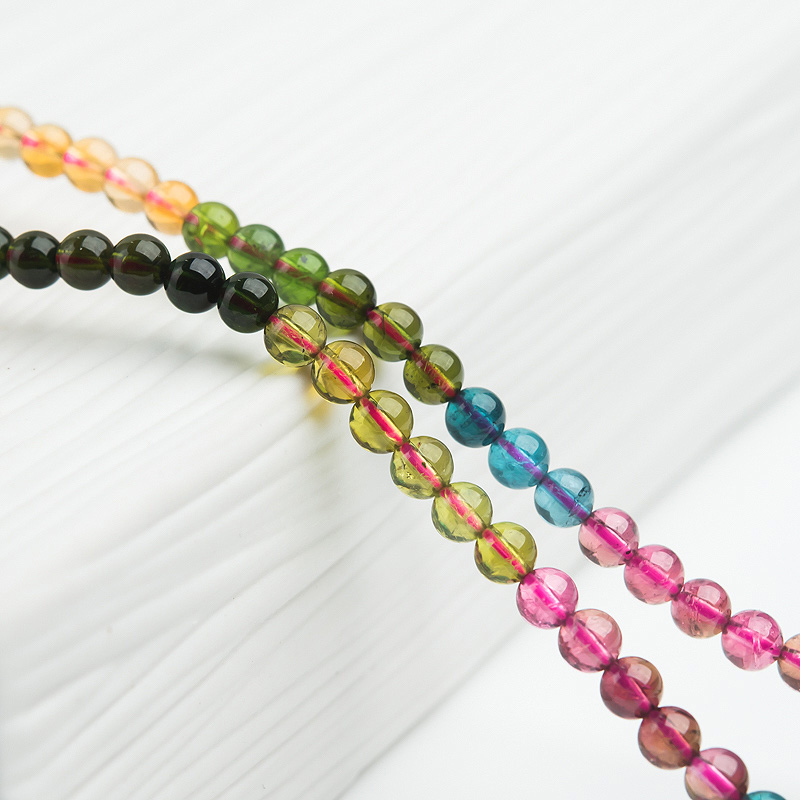 彩虹碧玺手串-红掌柜