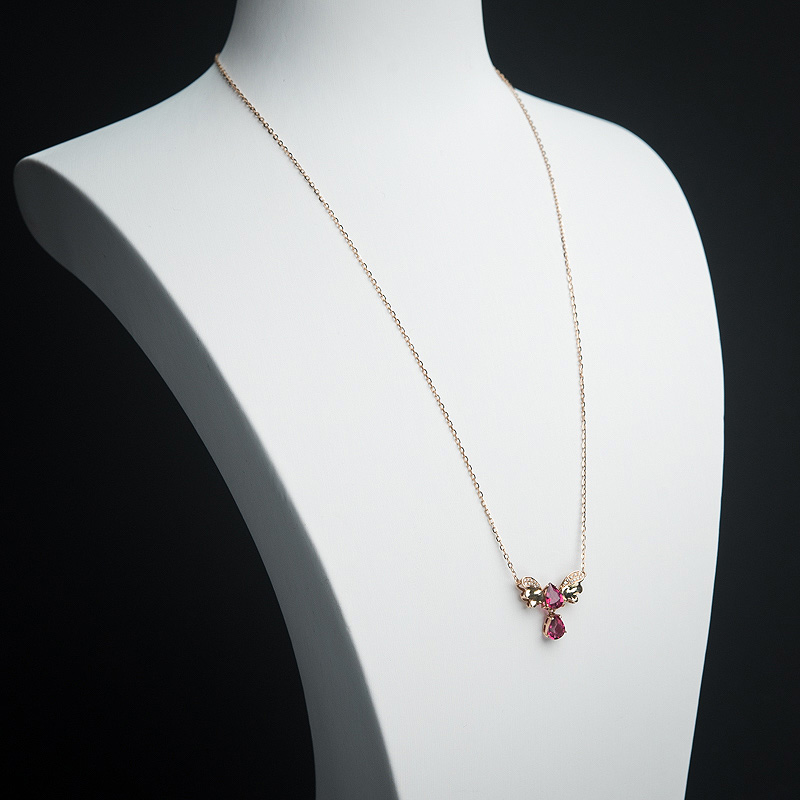 碧玺锁骨链-红掌柜