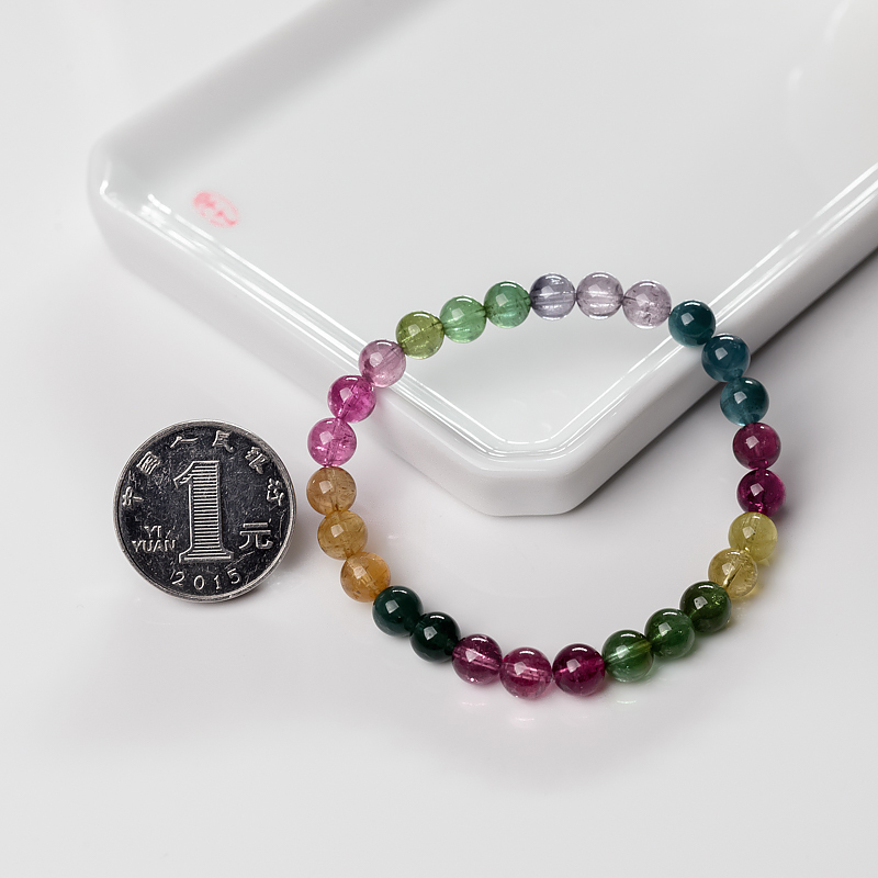 彩虹碧玺手串-红掌柜