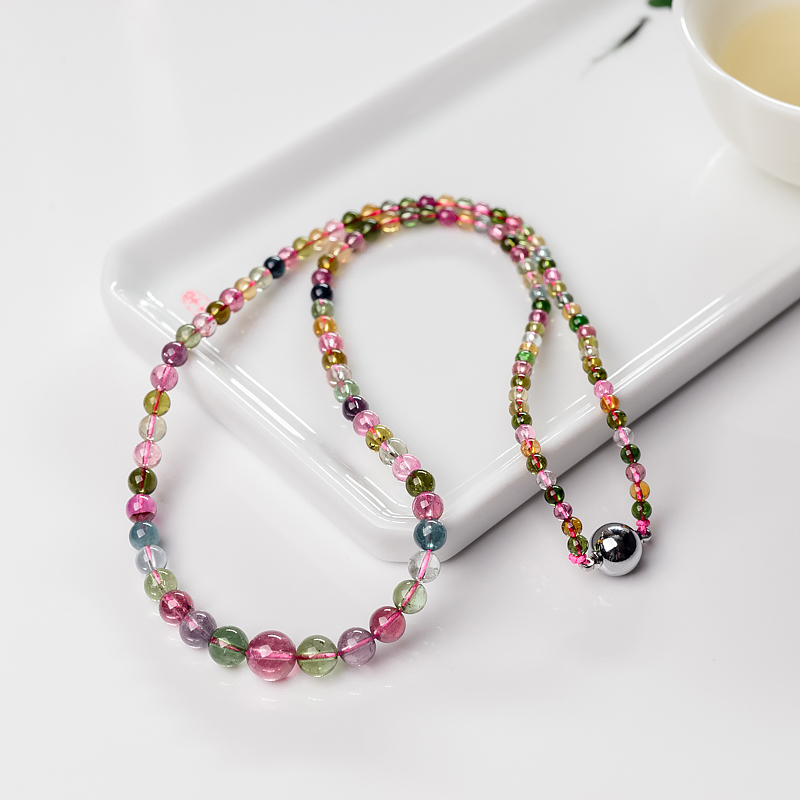 彩虹碧玺塔链-红掌柜