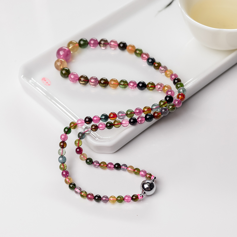 彩虹碧玺塔链-红掌柜