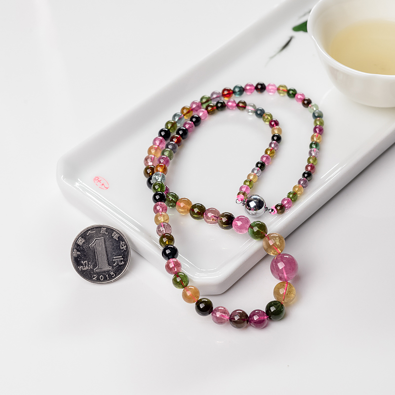 巴西天然碧玺塔链-红掌柜