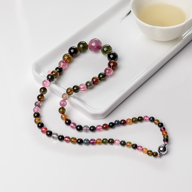 彩虹碧玺塔链-红掌柜