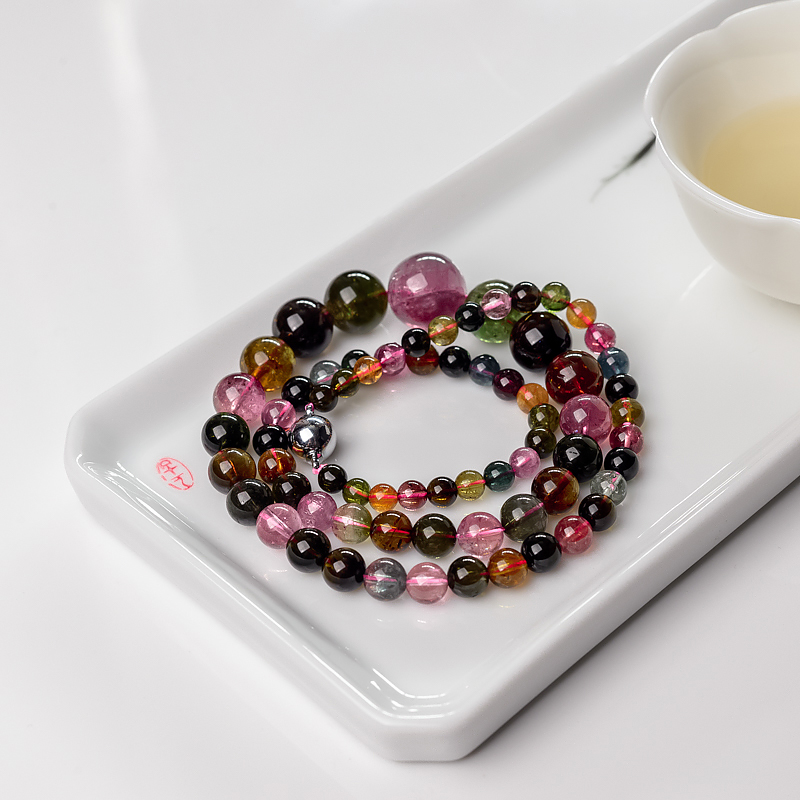 巴西彩虹碧玺塔链-红掌柜