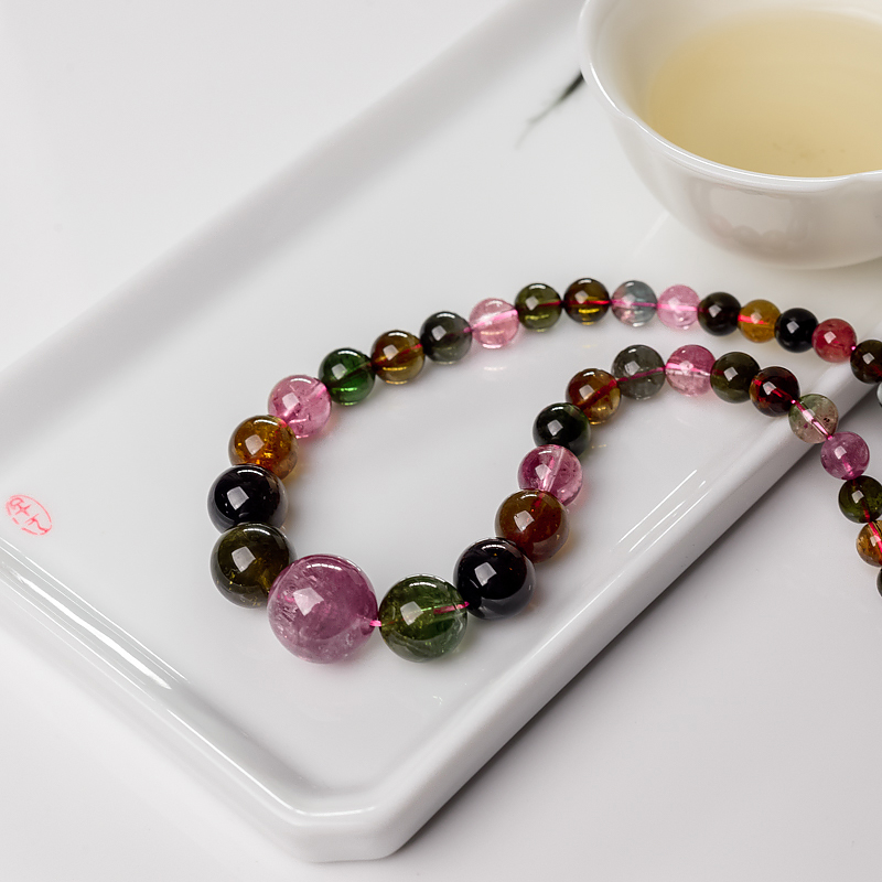 天然碧玺塔链-红掌柜