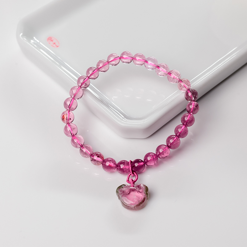 6.5mm粉色碧玺手串-红掌柜