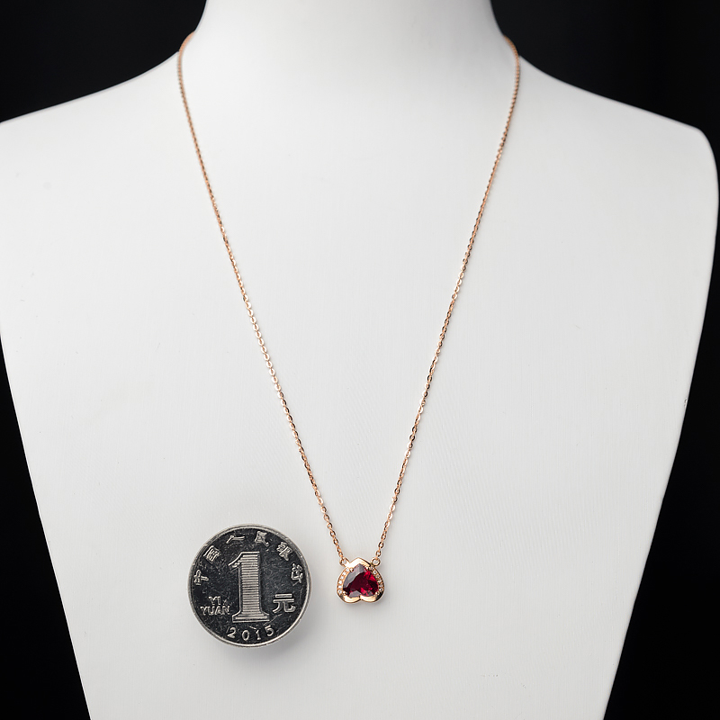 巴西卢比莱色碧玺锁骨链-红掌柜