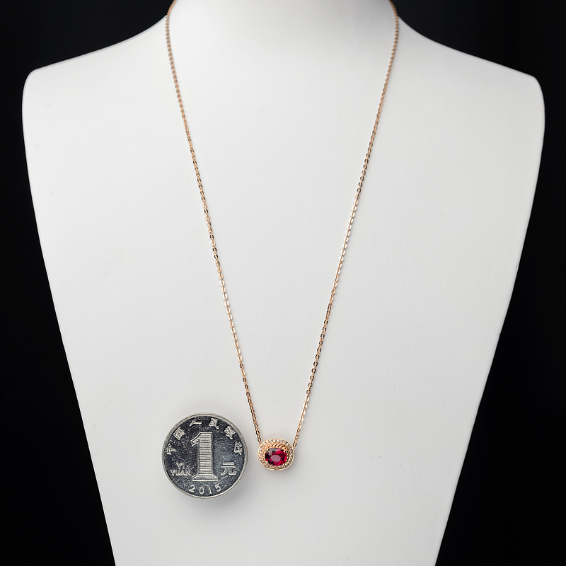 卢比莱碧玺锁骨链-红掌柜