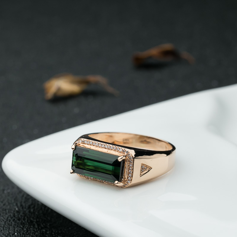金镶钻蓝绿碧玺戒指-红掌柜