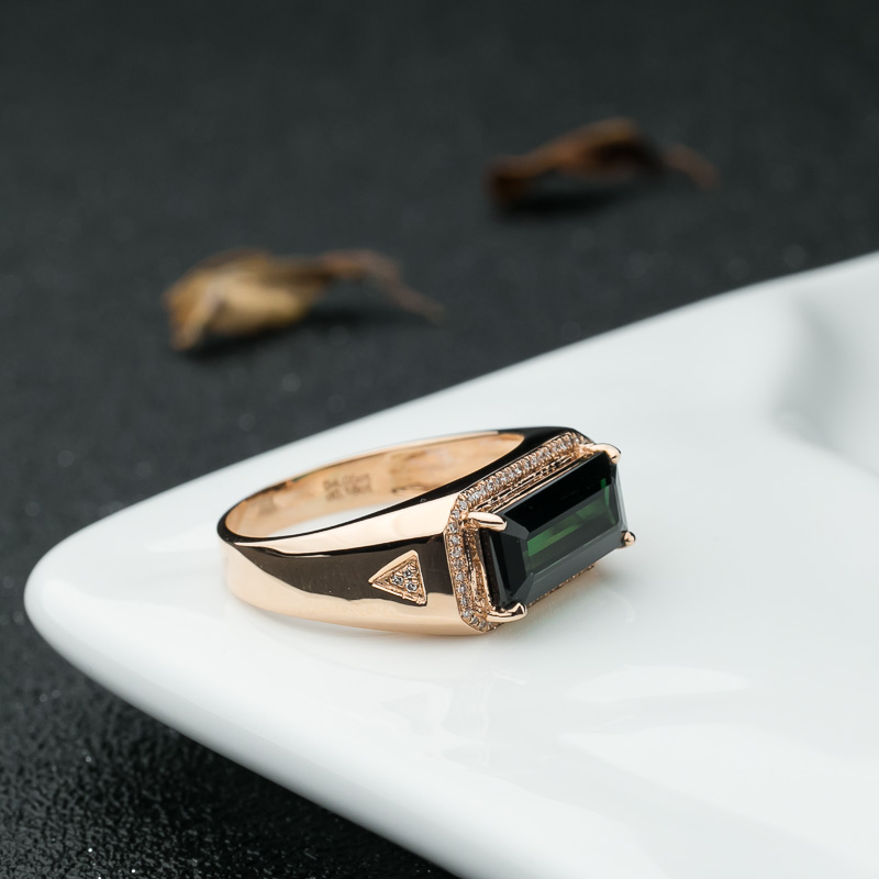 18K蓝绿碧玺戒指-红掌柜