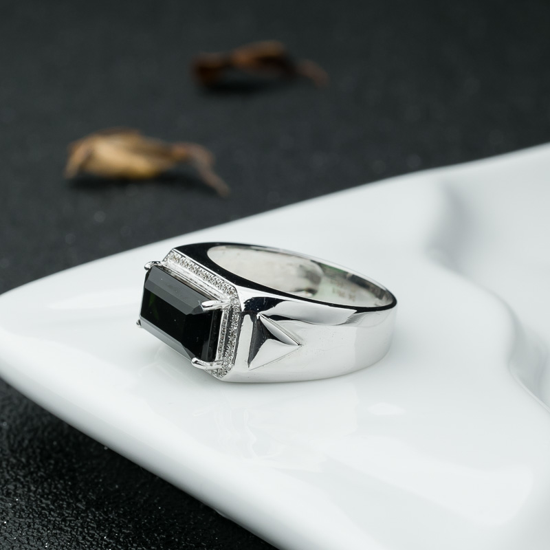 金镶钻绿色碧玺戒指-红掌柜