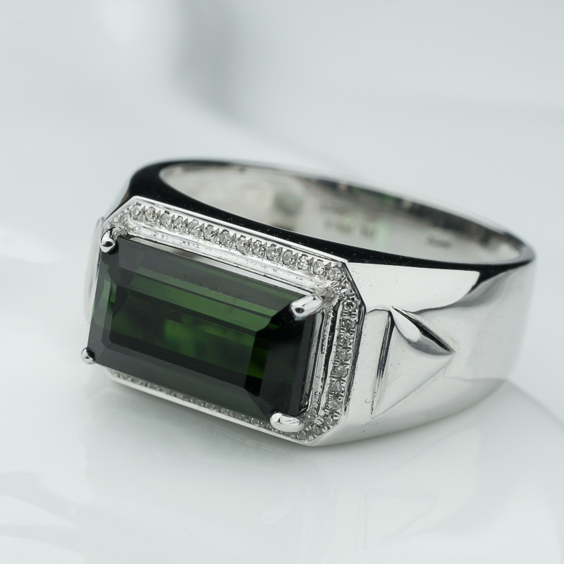 天然绿色碧玺戒指-红掌柜