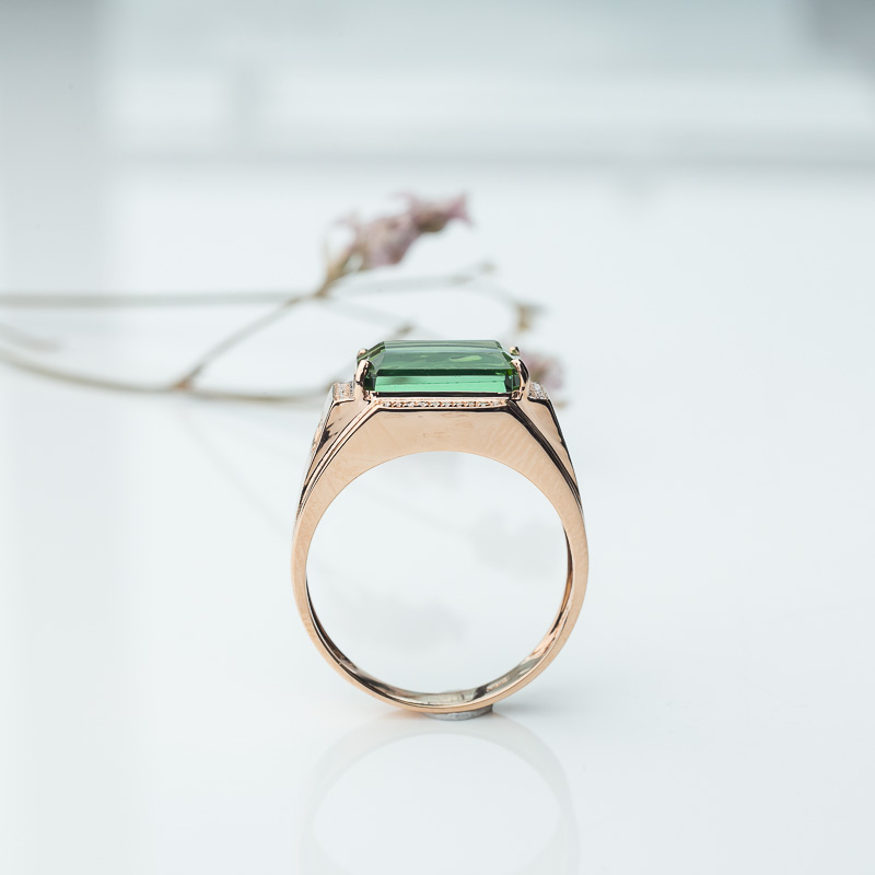 天然巴西绿色碧玺戒指-红掌柜
