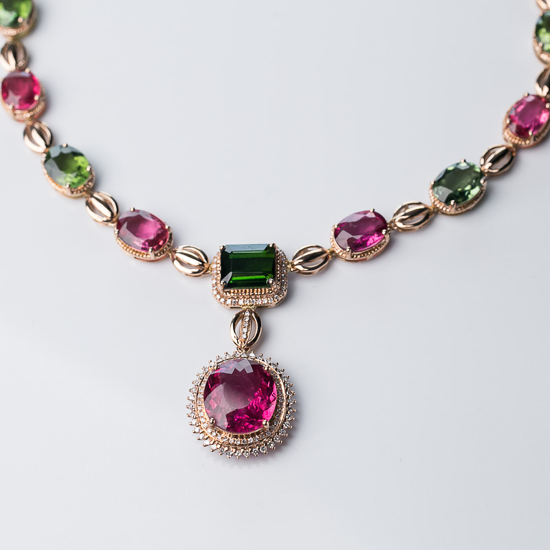 18K碧玺项链-红掌柜