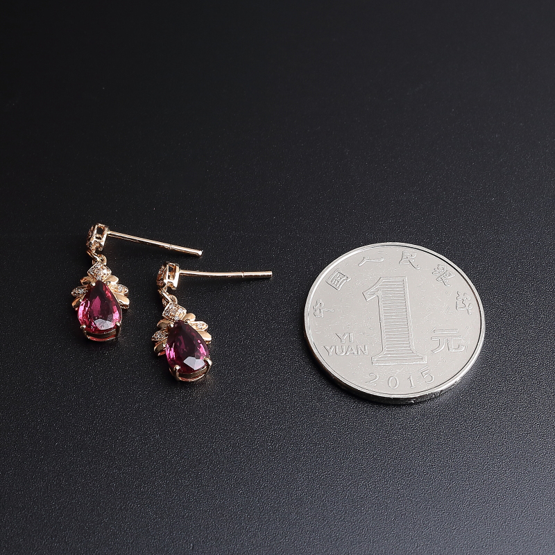 碧玺耳钉 - 红掌柜