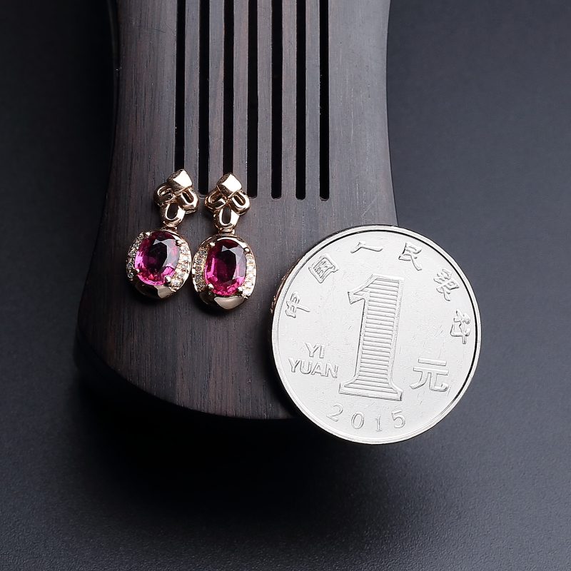 碧玺耳钉 - 红掌柜