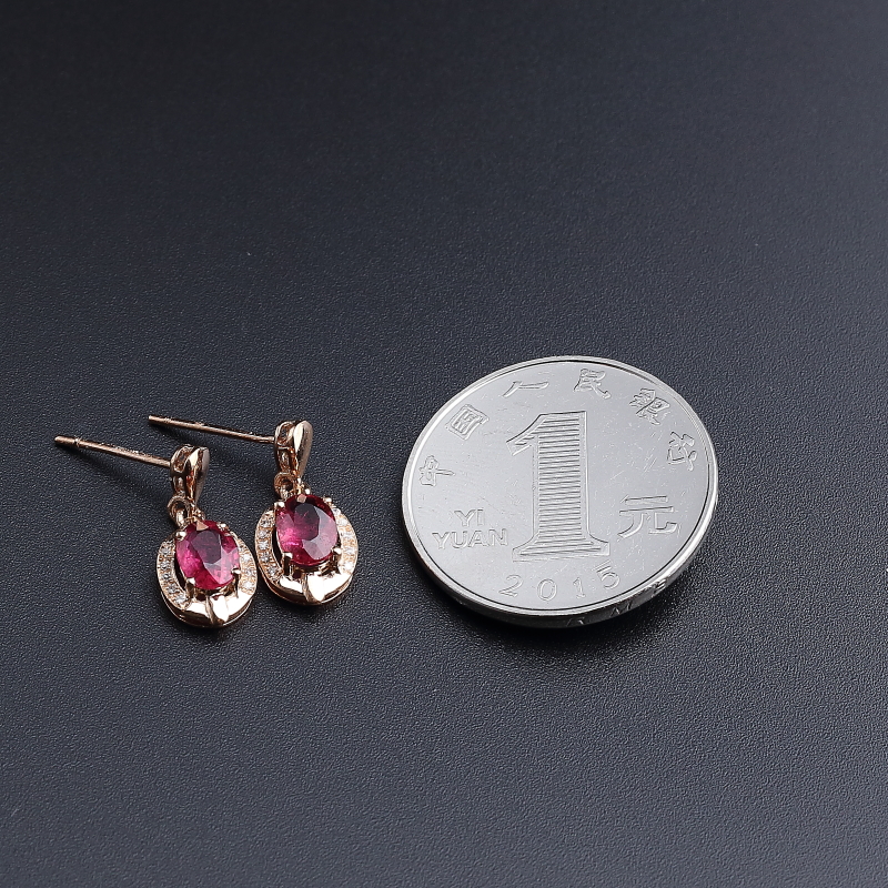 碧玺耳钉 - 红掌柜