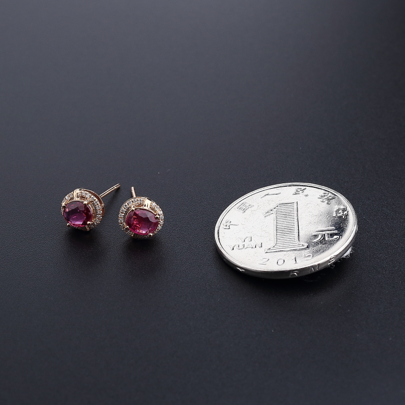 碧玺耳钉 - 红掌柜