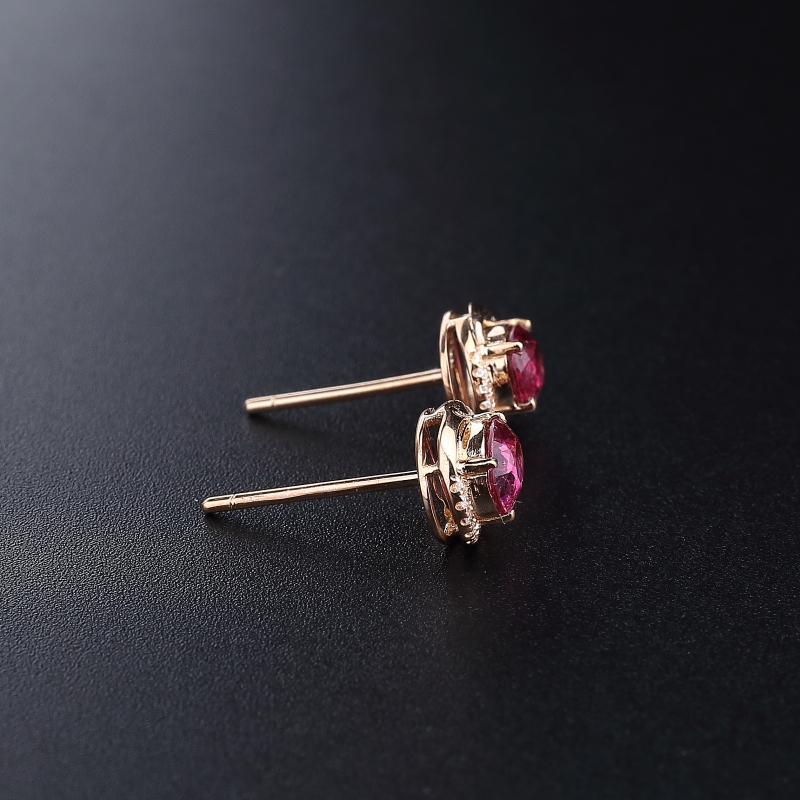 天然巴西碧玺耳钉 - 红掌柜