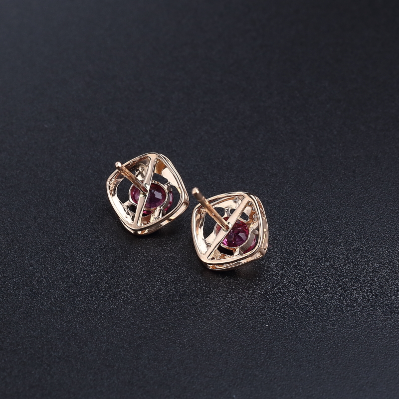 巴西碧玺耳钉 - 红掌柜