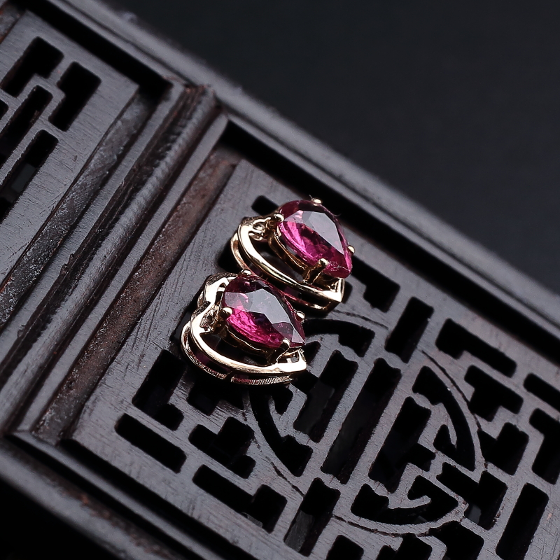 巴西碧玺耳钉 - 红掌柜