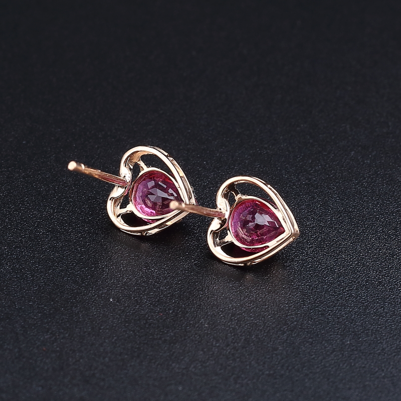 18K金镶天然巴西碧玺耳钉 - 红掌柜