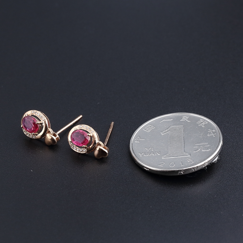 碧玺耳钉 - 红掌柜