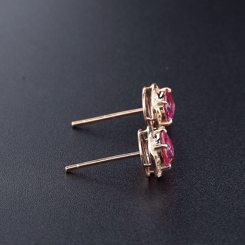 天然巴西碧玺耳钉 - 红掌柜