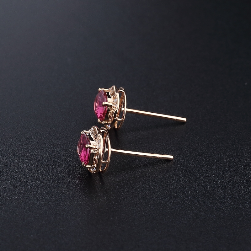 巴西碧玺耳钉 - 红掌柜