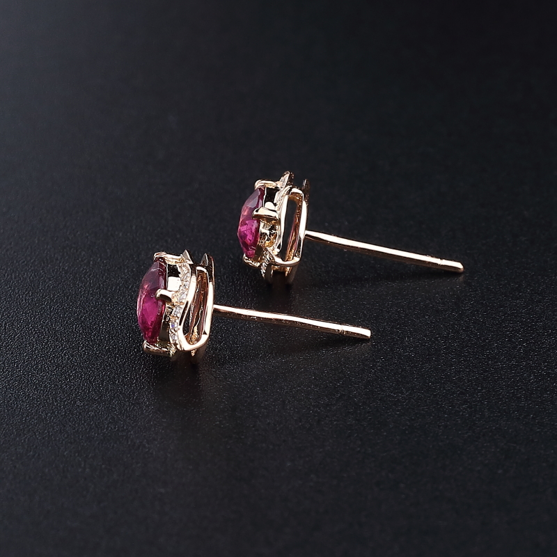 巴西碧玺耳钉 - 红掌柜