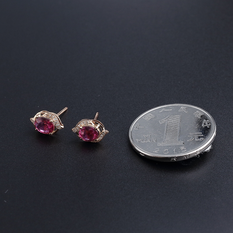 碧玺耳钉 - 红掌柜