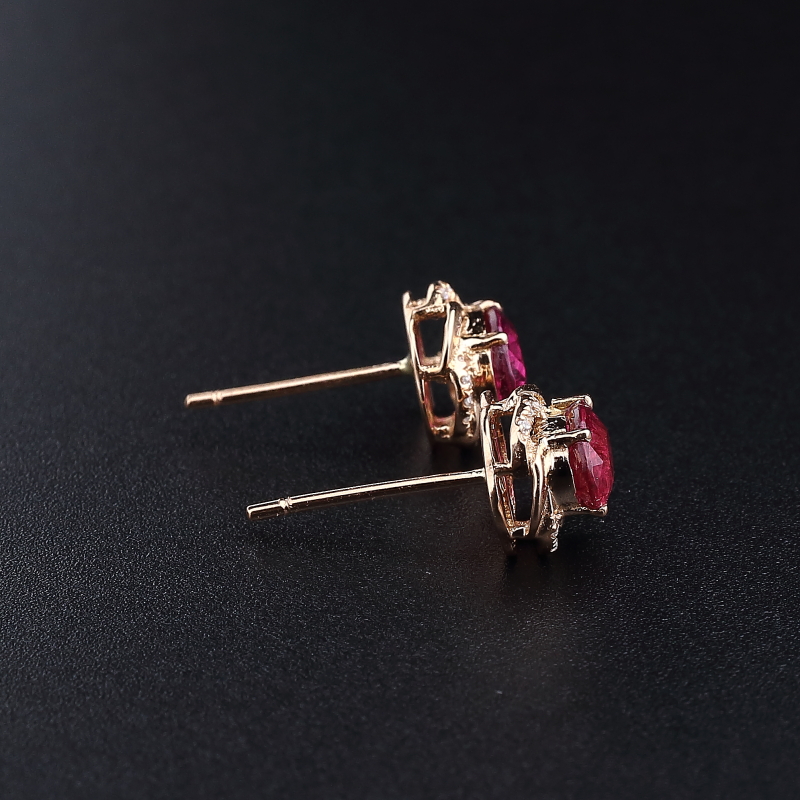 天然巴西碧玺耳钉 - 红掌柜