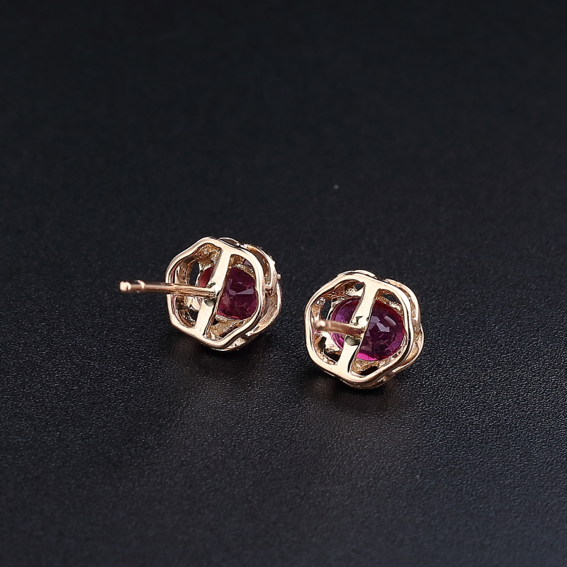 巴西碧玺耳钉 - 红掌柜