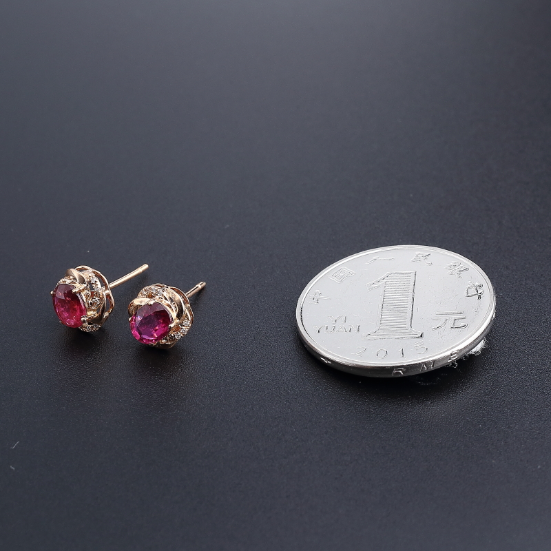 碧玺耳钉 - 红掌柜