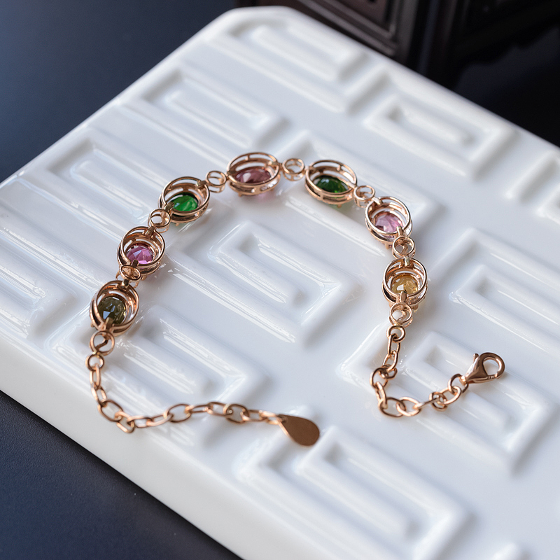 彩色碧玺手链 - 红掌柜