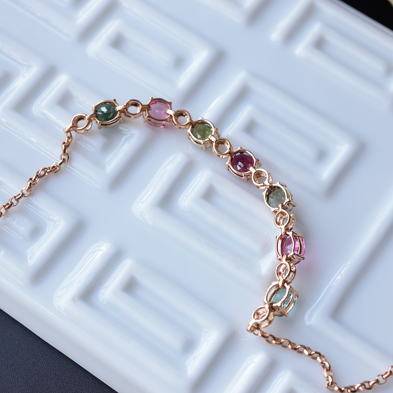 彩色碧玺手链 - 红掌柜