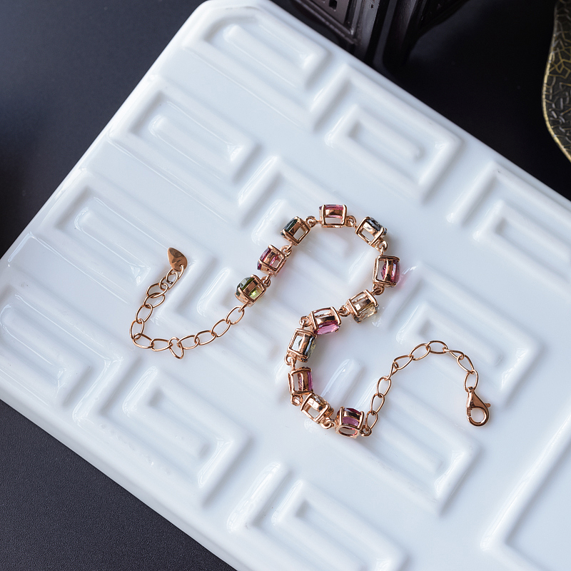 巴西彩色碧玺手链 - 红掌柜