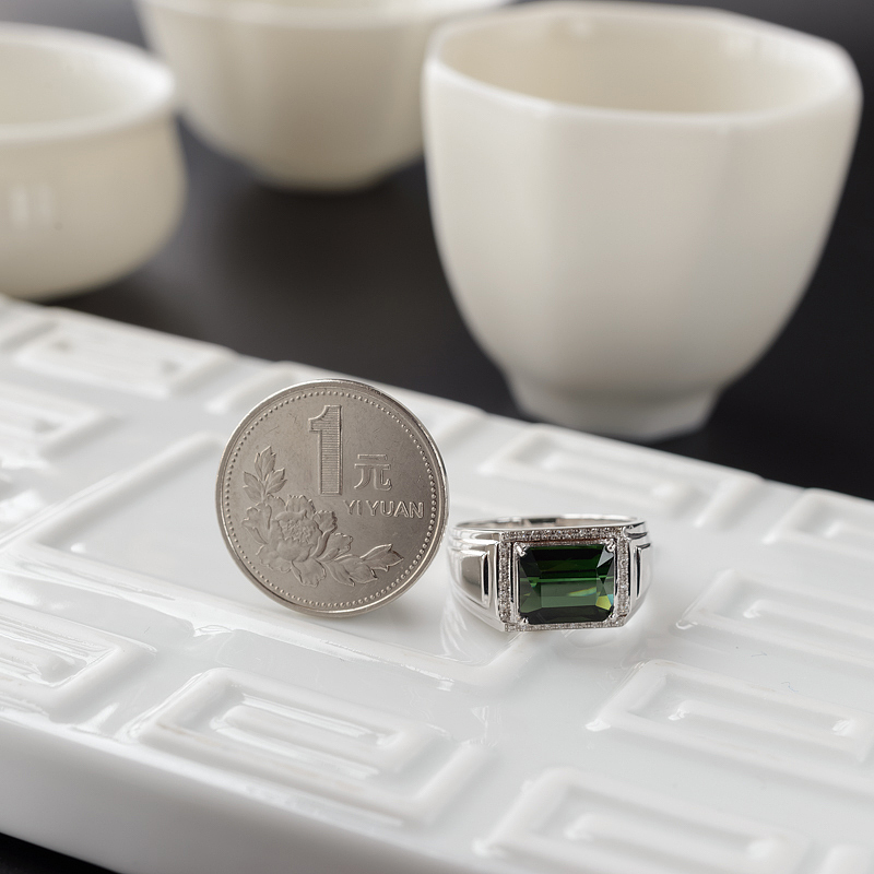 天然碧玺戒指 - 红掌柜