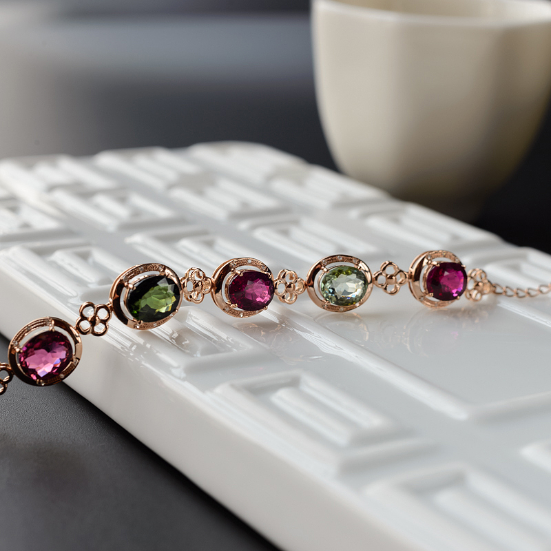 彩色碧玺手链 - 红掌柜