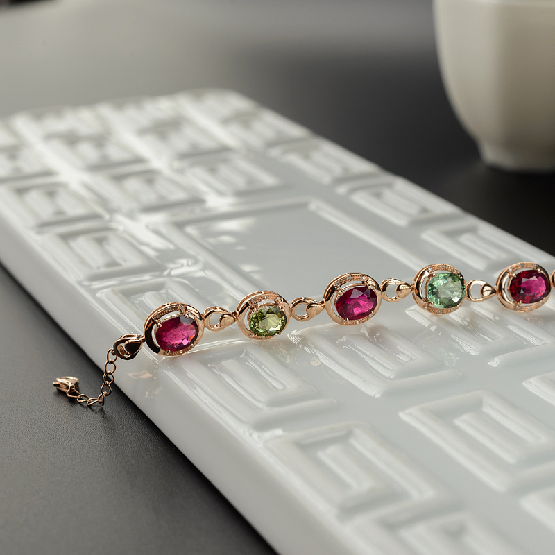 彩色碧玺手链 - 红掌柜