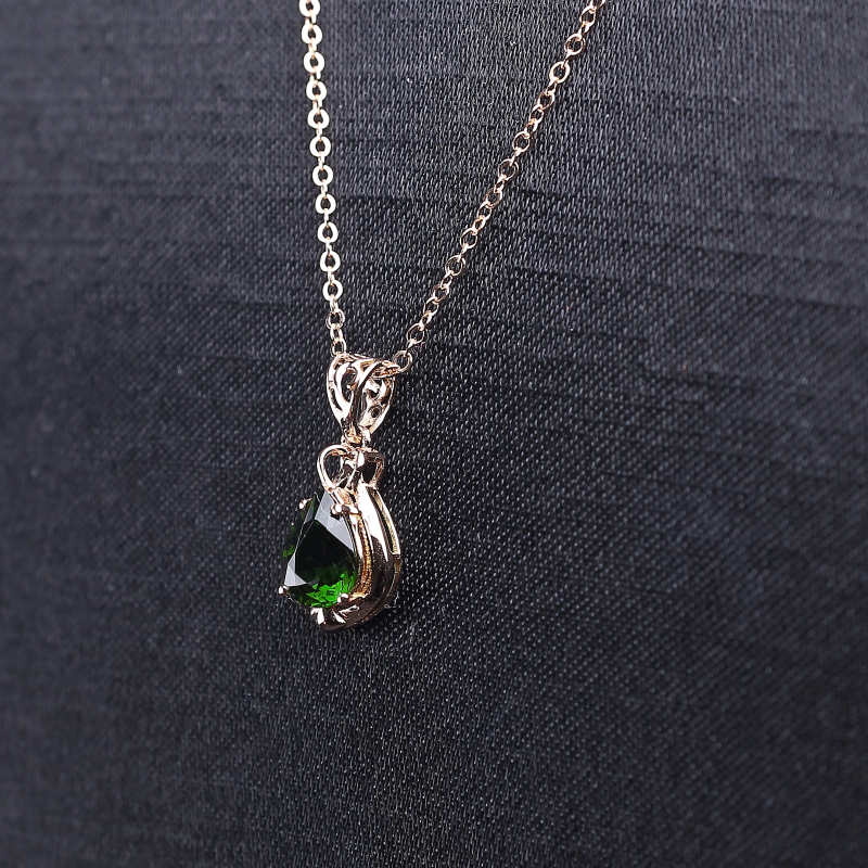 18K金镶天然碧玺吊坠-红掌柜