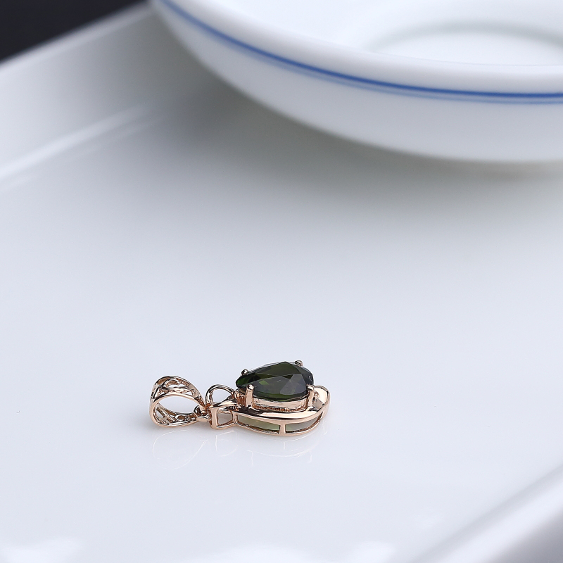 天然碧玺吊坠-红掌柜