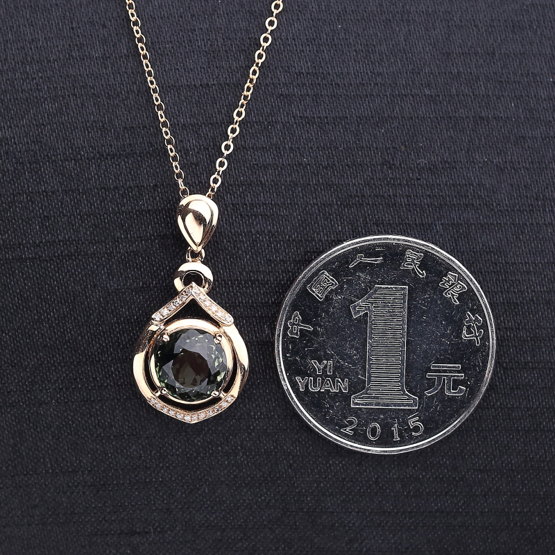 巴西碧玺吊坠-红掌柜