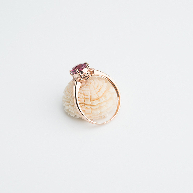 巴西粉色碧玺戒指-红掌柜