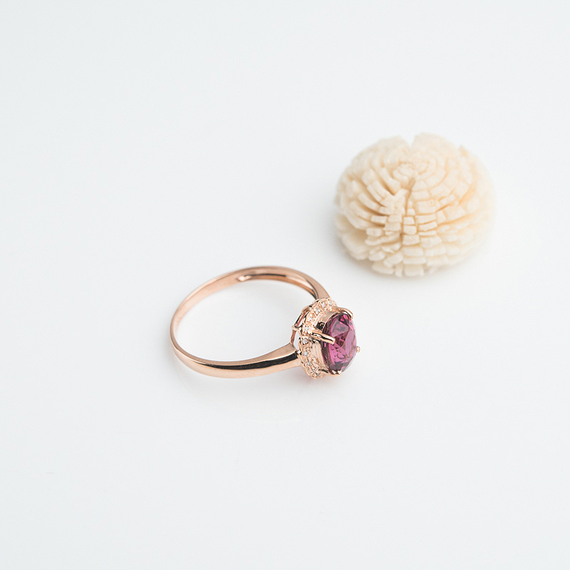 粉色碧玺戒指-红掌柜